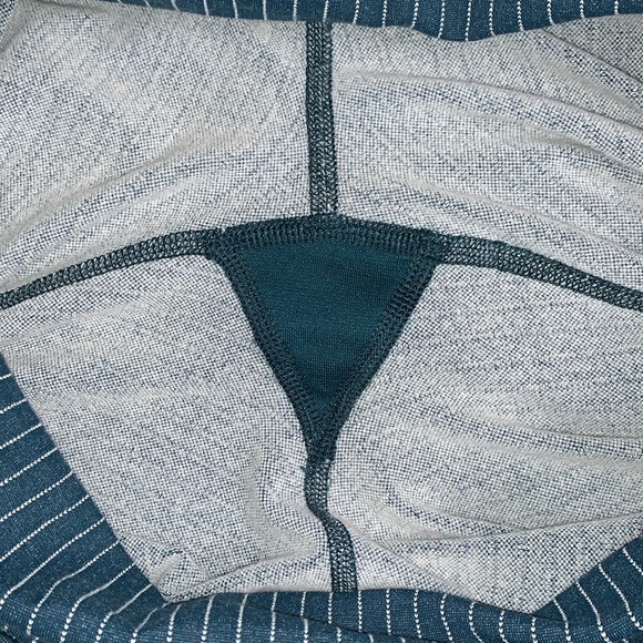 Lululemon- WunderUnder Crop II FoldOver- Conductor Pin Stripe- Sz 8- Blue & Pink - Picture 13 of 16